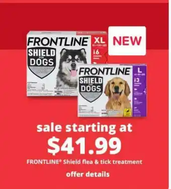 Pet Smart Frontline Shield Flea & Tick Treatment offer