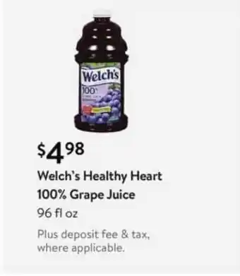 Walmart Welsch's Healthy Heart 100% Grape Juice offer