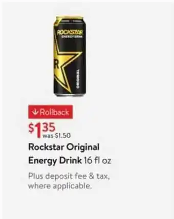Walmart Rockstar Original Energy Drink offer
