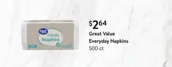Walmart Great Value Everyday Napkins offer