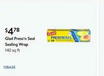 Walmart Glad Press'n Seal Sealing Wrap offer