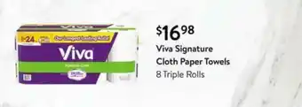 Walmart Viva Signature Cloth Paper Towels 8 Triple Rolls offer