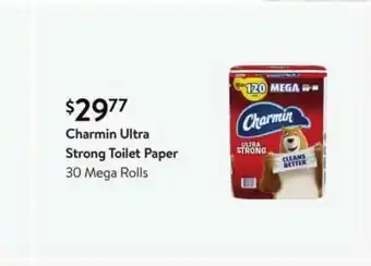 Walmart Charmin Ultra Strong Toilet Paper 30 Mega Rolls offer