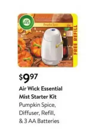 Walmart Air Wick Essential Mist Starter Kit offer