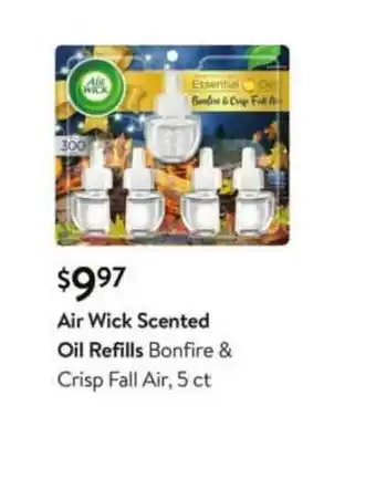 Walmart Air Wick Scented Oil Refills Bonfire & Crisp Fall Air, 5 Ct offer