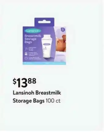 Walmart Lansinoh Breastmilk Storage Bags 100 Ct offer