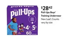 Walmart Pull-ups Boys' Training Underwear offer