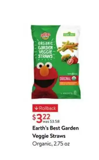 Walmart Earth's Best Garden Veggie Straws offer