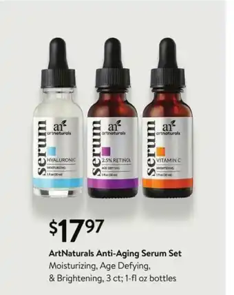 Walmart Artnaturals Anti-aging Serum Set offer