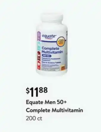Walmart Equate Men 50+ Complete Multivitamin offer