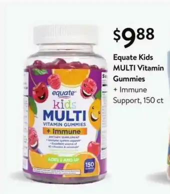 Walmart Equate Kids Multi Vitamin Gummies + Immune Support offer