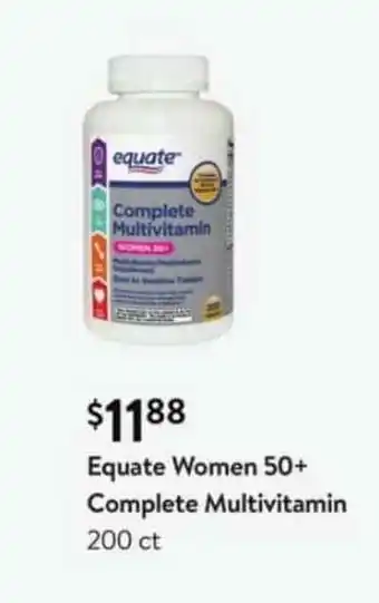 Walmart Equate Women 50+ Complete Multivitamin offer