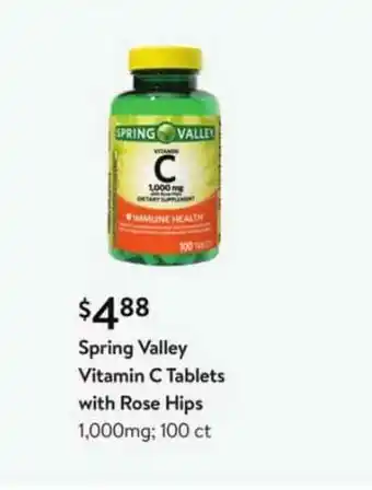 Walmart Spring Valley Vitamin C Tablets With Rose Hips offer