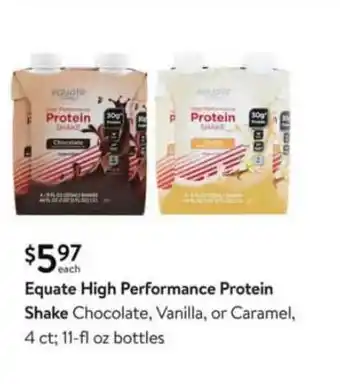 Walmart Equate High Performance Protein Shake offer