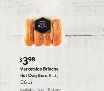 Walmart Marketside Brioche Hot Dog Buns offer