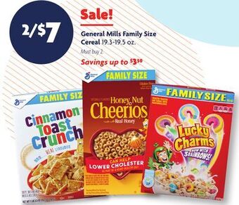 Family Dollar General mills family size cereal offer
