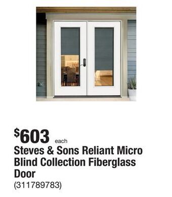 The Home Depot Steves & sons reliant micro blind collection fiberglass door offer