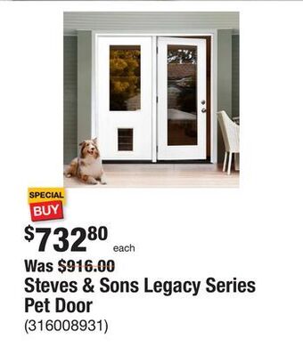 The Home Depot Steves & sons legacy series pet door offer