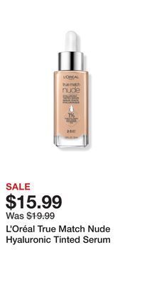 Ulta Beauty L'oréal true match nude hyaluronic tinted serum offer