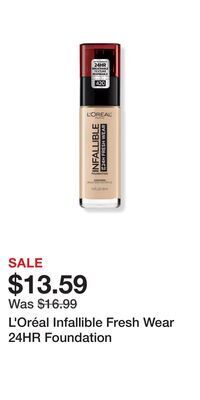 Ulta Beauty L'oréal infallible fresh wear 24hr foundation offer