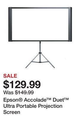 Office Depot Epson accolade duet ultra portable projection screen offer