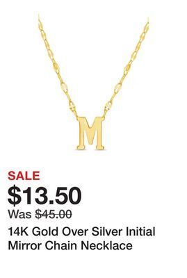 Belk 14k gold over silver initial mirror chain necklace offer