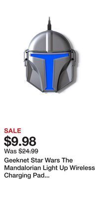 Game Stop Geeknet star wars the mandalorian light up wireless charging pad gamestop exclusive offer