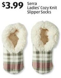 Aldi Serra Ladies' Cozy Knit Slipper Socks offer