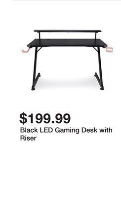 Big Lots Black led gaming desk with riser offer