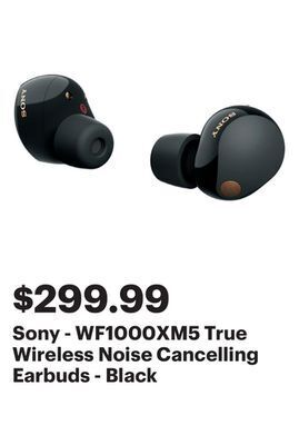 Best Buy Sony - wf1000xm5 true wireless noise cancelling earbuds - black offer