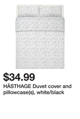 Ikea Hästhage duvet cover and pillowcase(s), white/black offer