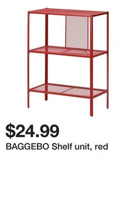 Ikea Baggebo shelf unit, red offer