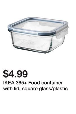 Ikea Ikea 365+ food container with lid, square glass/plastic offer