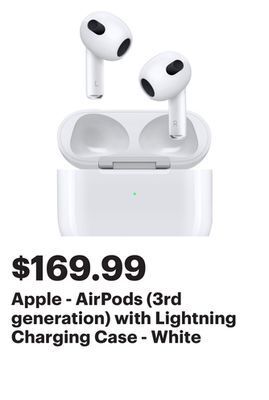 Best Buy Apple - airpods (3rd generation) with lightning charging case - white offer