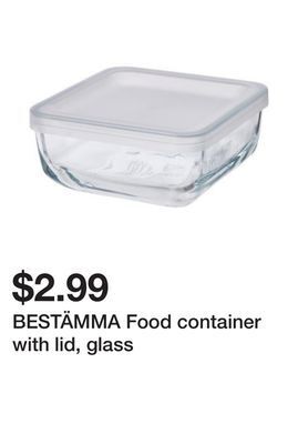 Ikea Bestämma food container with lid, glass offer