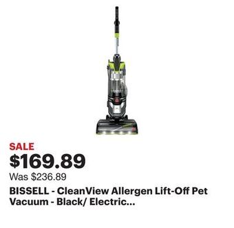 Best Buy Bissell - cleanview allergen lift-off pet vacuum - black/ electric green offer