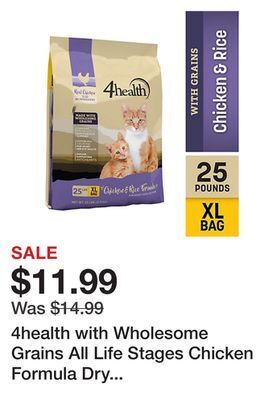 Tractor Supply Company 4health with wholesome grains all life stages chicken formula dry cat food offer