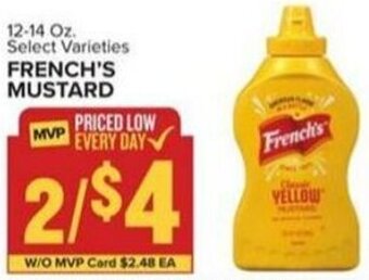 Food Lion FRENCH"S MUSTARD 12-14 Oz offer