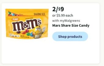Walgreens Mars share size candy offer