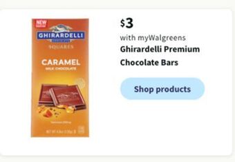 Walgreens Ghirardelli premium chocolate bars offer