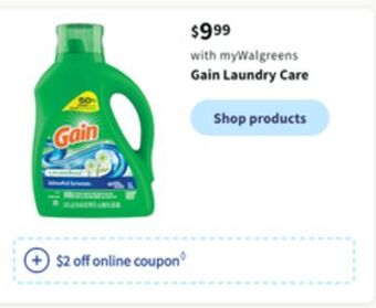 Walgreens Gain laundry care offer