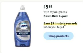 Walgreens Dawn dish liquid offer