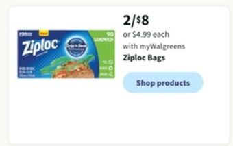 Walgreens Ziploc bags offer