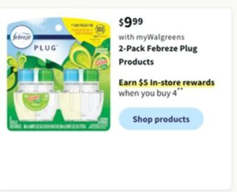 Walgreens 2-pack febreze plug products offer