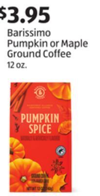 Aldi Barissimo pumpkin or maple ground coffee offer