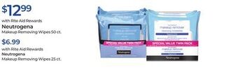 Rite Aid Neutrogena makeup removing wipes offer