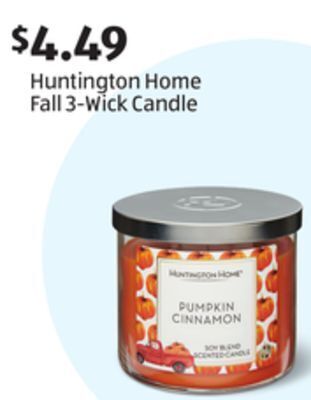 Aldi Huntington home fall 3-wick candle offer