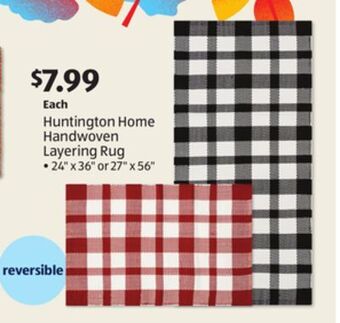 Aldi Huntington home handwoven layering rug offer