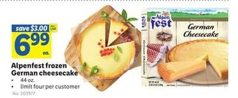 Lidl Alpenfest frozen german cheesecake offer