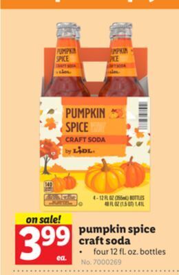 Lidl Pumpkin spice craft soda offer